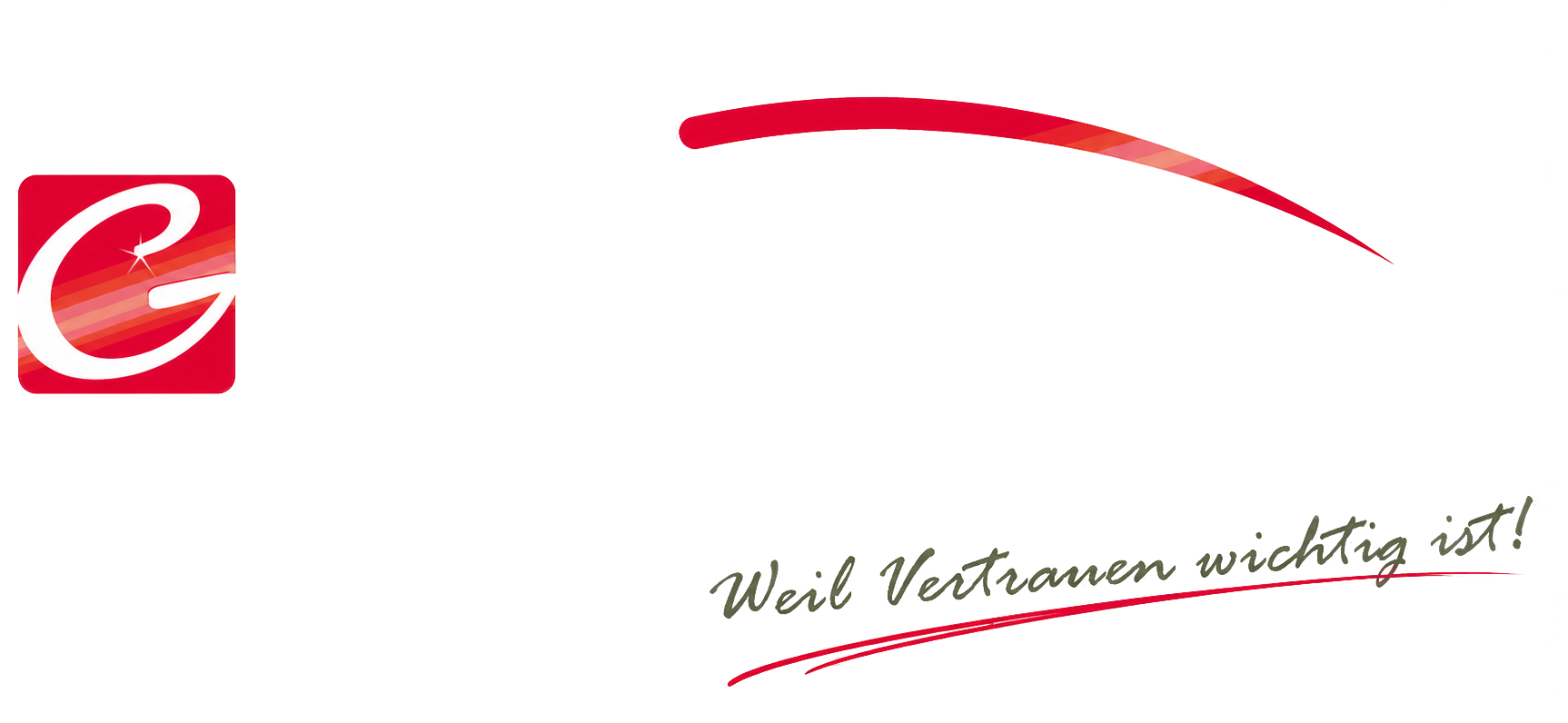 Glass Automobile Firmenlogo mit dem Slogan Weil Vertrauen wichtig ist